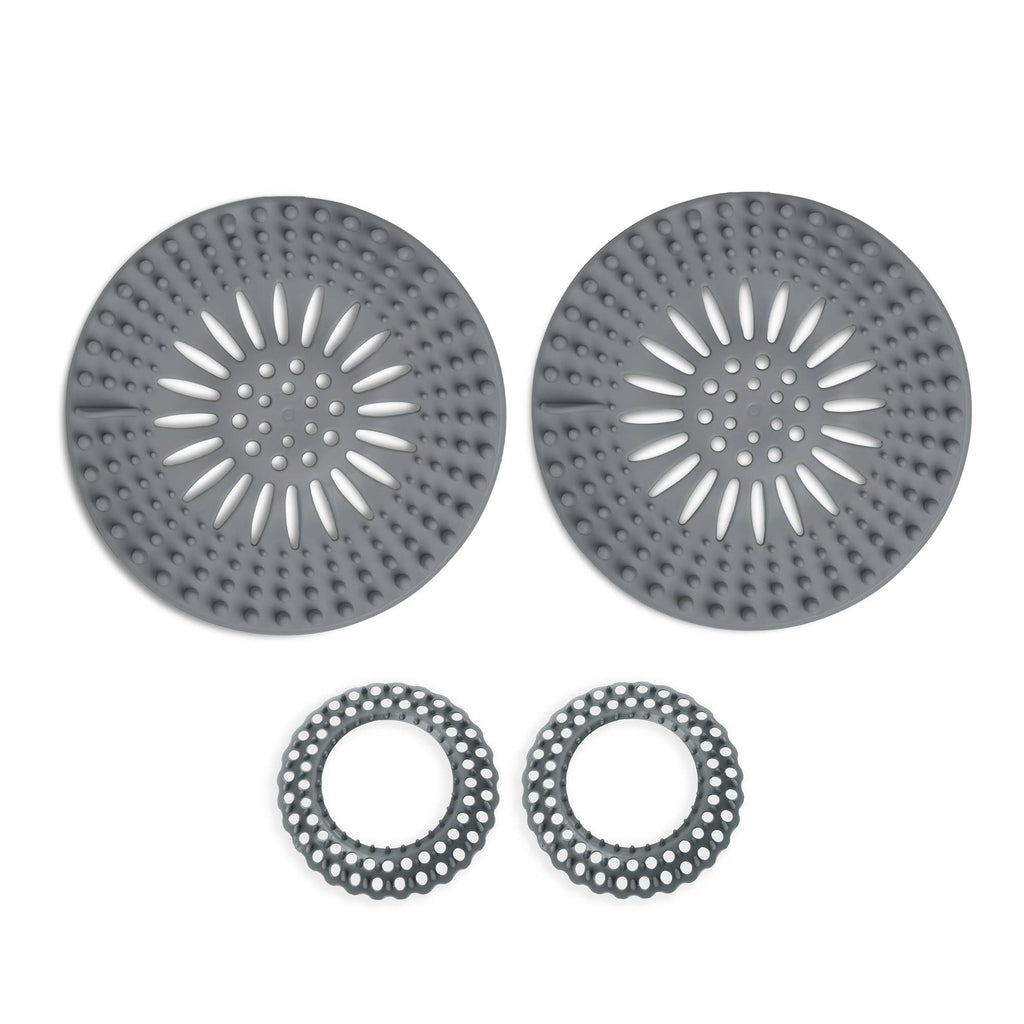 2pc Bath Hair Catcher & 2pc Sink Hair Catcher Set - Smoke
