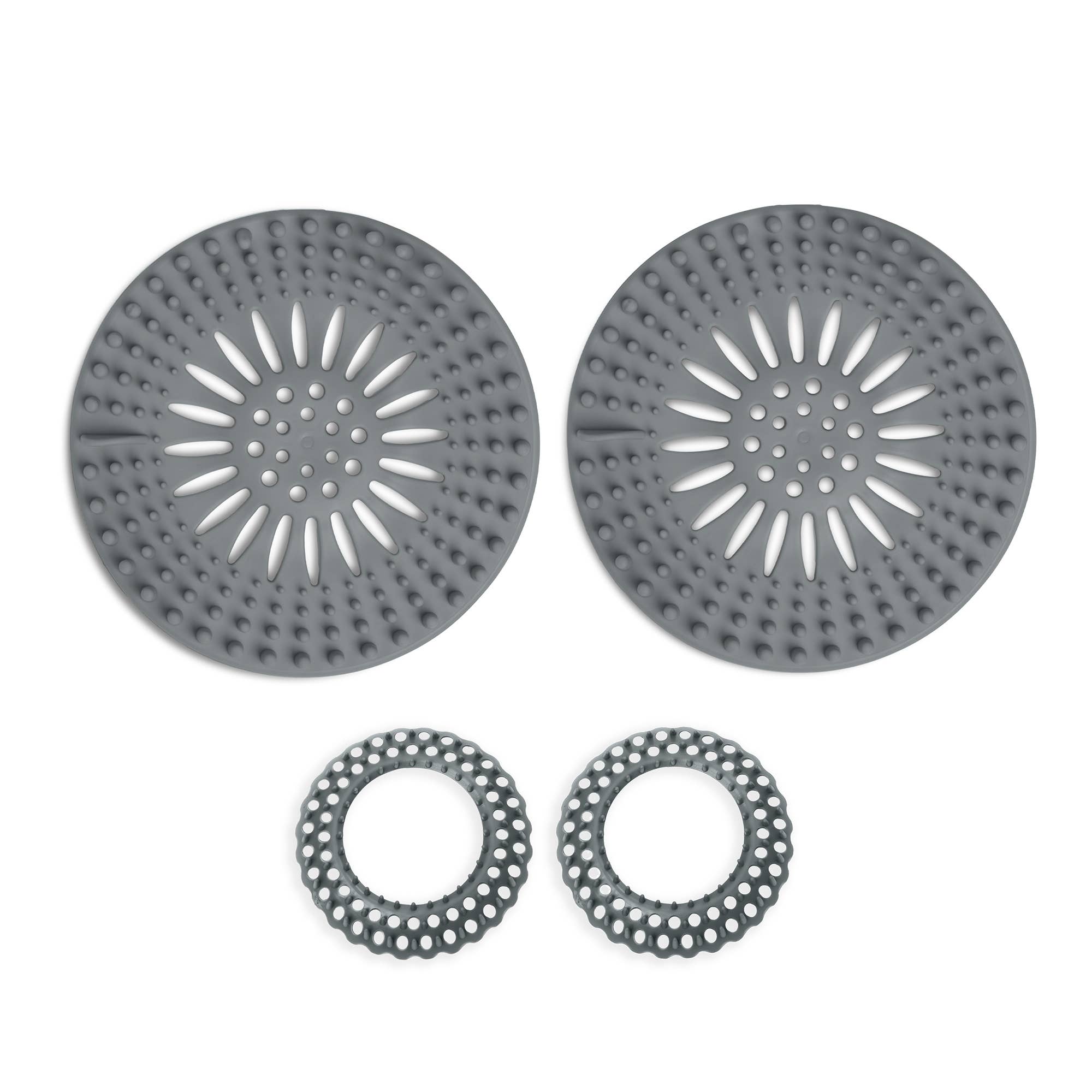 2pc Bath Hair Catcher & 2pc Sink Hair Catcher Set - Smoke