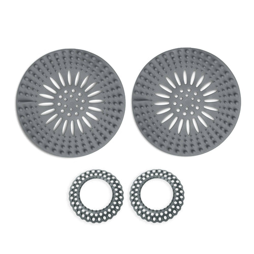 2pc Bath Hair Catcher & 2pc Sink Hair Catcher Set - Smoke