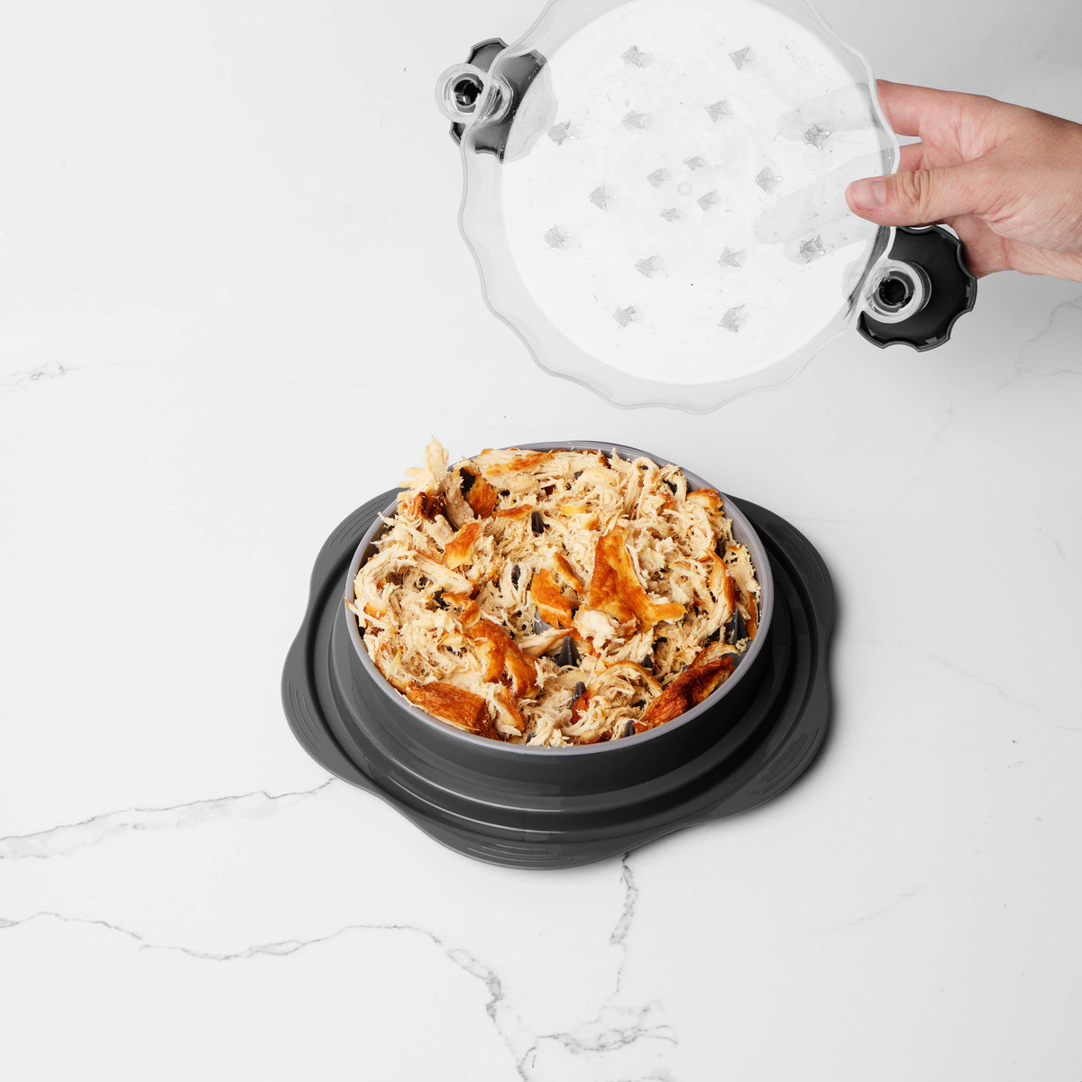 Rotating Meat Shredder with Built In Tray