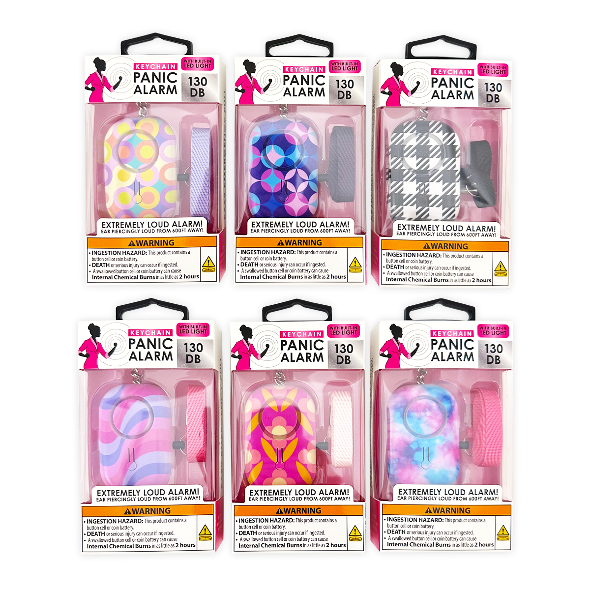 Roughneck Panic Alarm & Light Keychain Assortment