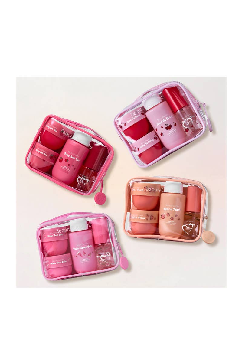 Beauty Creations Peach Travel Body Care Kit