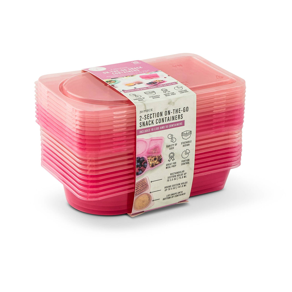 20pc On the Go Snack Containers - CM/RG