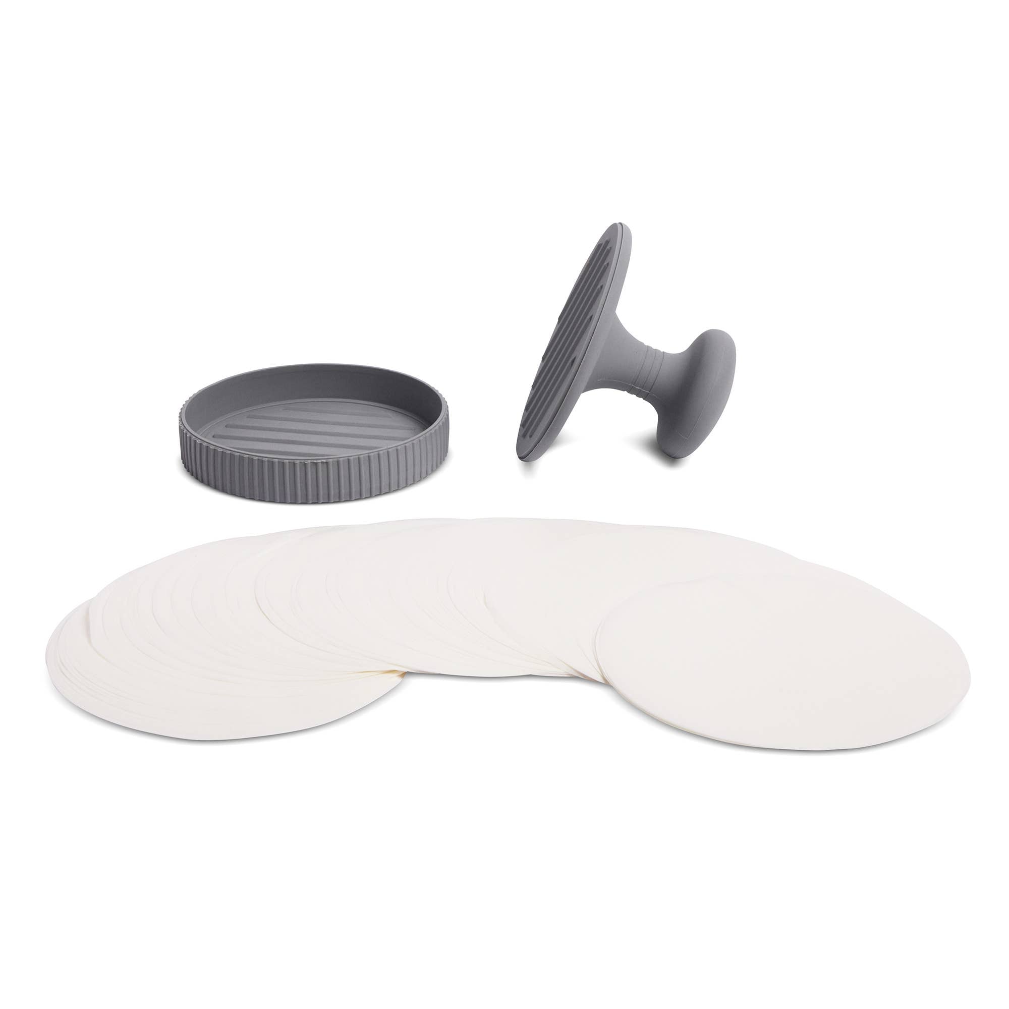 Silicone Hamburger Press with Patty Paper Set
