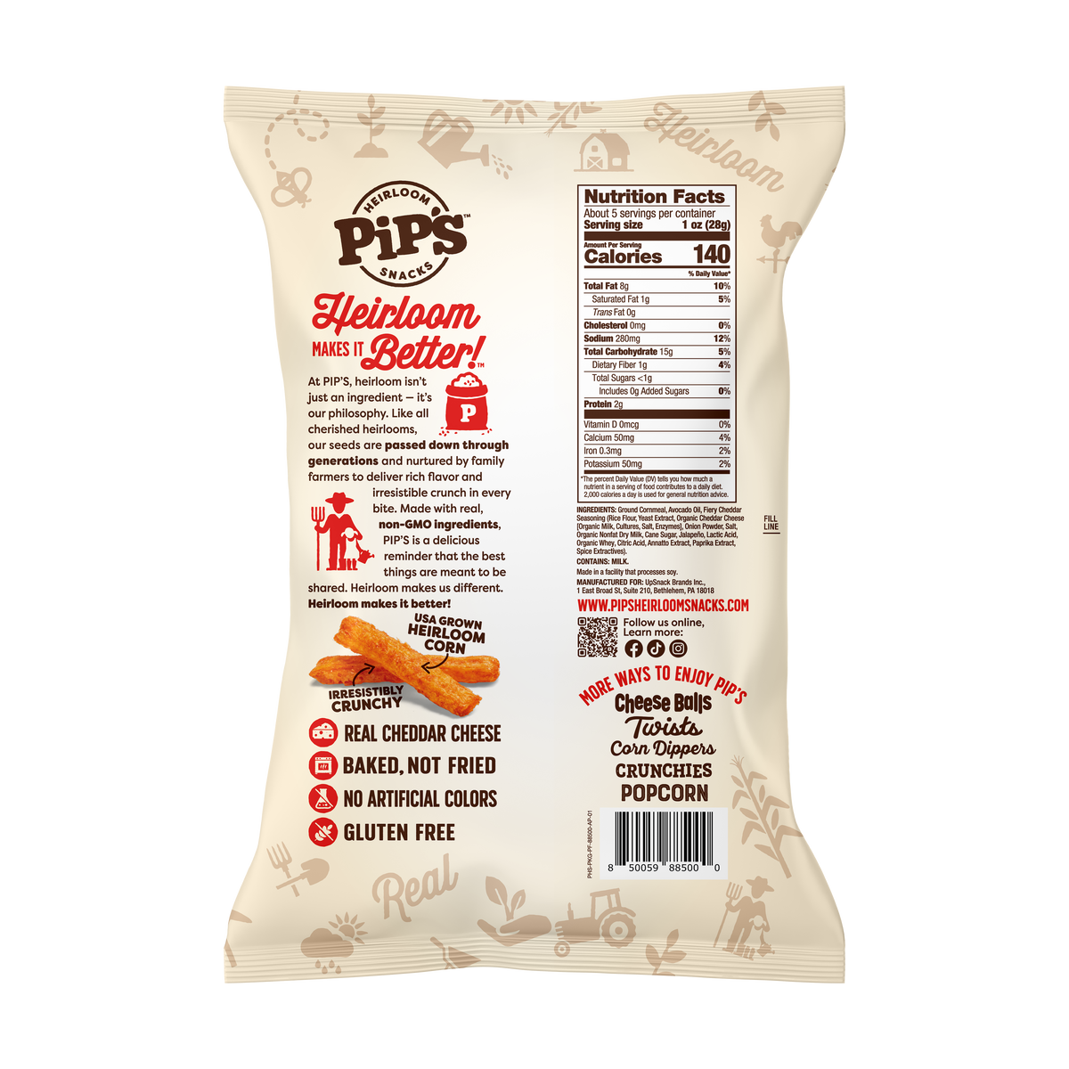 Fiery Cheddar Fries, 5oz  (12 Bags in 1 Case)