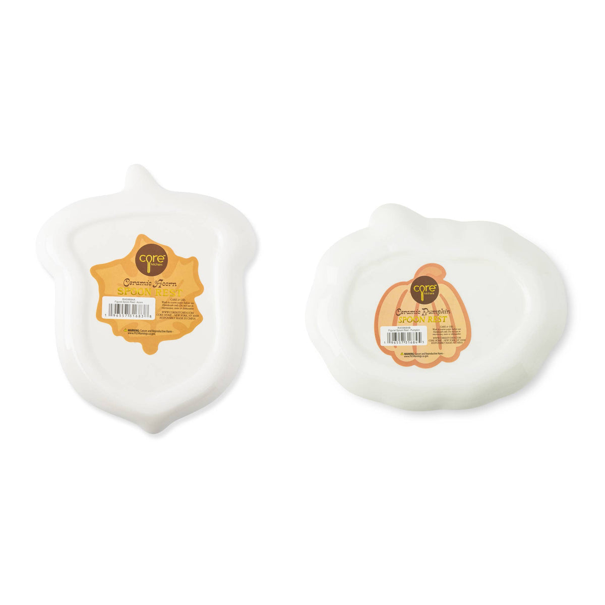Figural Spoon Rest - Pumpkin And Acorn Set